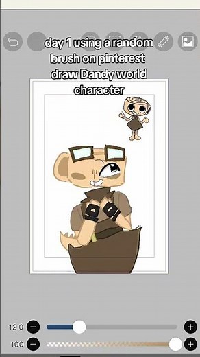 day 1 using a random brush on pinterest and draw Dandy world character