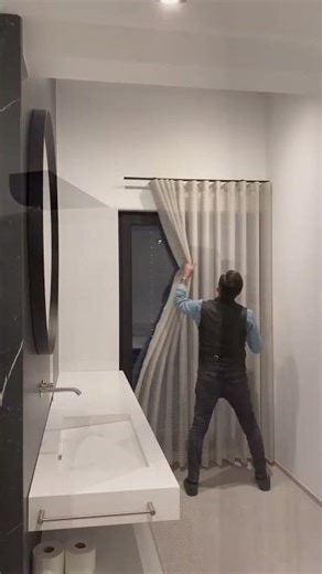 Hotel-Style Curtain Ripple Track ✨ #Shorts #curtain #curtaintrack #blackoutcurtains #interiordesign