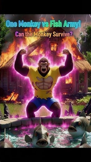 😡🐵 Angry Monkey attacks Trigger Fish 🐟🤯#aesthetic #jumpstyle #effects