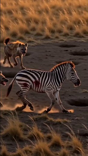 Young Zebra Trapped as Hyenas Close In From Every Side