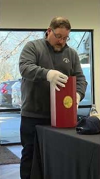 Michter's Master Distiller showcasing the newest release of their ultra rare Celebration bottle!