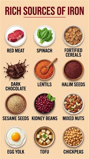 Rich Sources of Iron | Iron-Rich Foods to Support Healthy Blood and Energy#healthyeating #healthtips