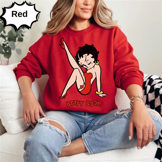 Betty Boop Sweatshirt for Women, Retro Cartoon Graphic Crewneck, Vintage Betty Boop Hoodie, Cute 90s Aesthetic Pullover, Gift for Her - Etsy