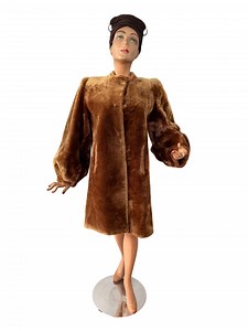 M | 1940s Bronze Mouton Fur Coat With Balloon Sleeves - Etsy
