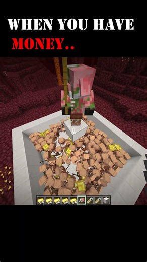 Money Changes Everything 💰 (Minecraft Piglins 🤯) #foryoypage #dublagem #usa