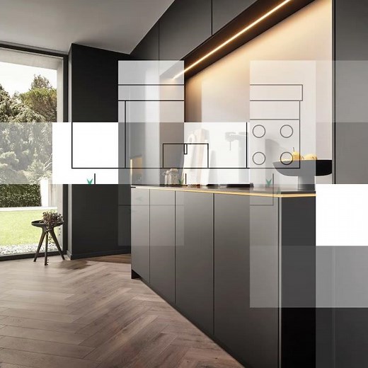 Single-wall kitchen layout