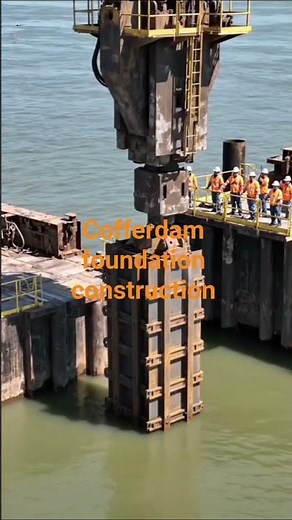👉 “How Engineers Build Foundations in Water | Cofferdam Construction”#short.