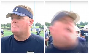 College Football Coach Gets Accidentally Obliterated During Interview