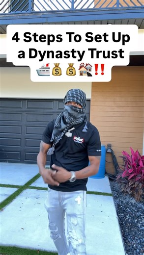 4 Steps To Set Up a Dynasty Trust 🛳️💰💰🏘️‼️ Okay, y’all wanted the steps on how to set up a dynasty trust. Step one, get with an estate planning attorney. They’re gonna be your coach, helping you draft the trust documents that fit your game plan. Step two, you’re going to pick your players, decide who’s going to be your trustee, the person managing the trust, And who’s the beneficiary? Like your kids or your grandkids? Step three, you’re gonna fund the trust. Move some of your assets, whether