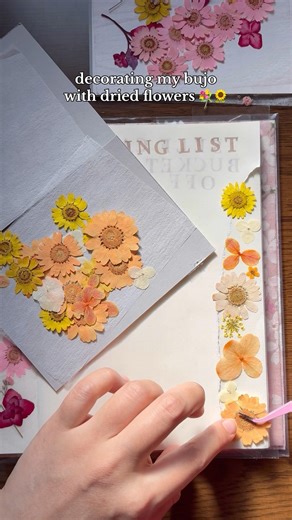 Decorating my MD bujowith pressed flowers #spring #bujo #pressedflowers #fyp #journal #viral #japan