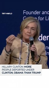 Former US Secretary of State Hillary Clinton bragged about how her husband, Bill Clinton, and Barack Obama deported more people than US President Donald Trump when they were in office, but ‘without killing American citizens.’ She slammed Trump’s controversial immigration policy, calling it ‘destabilising.’ Clinton’s comments came during the Munich Security Conference on February 14, following nationwide backlash to raids carried out by US immigration officers under the Trump administration | TRT