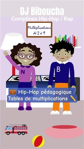 💼 Cadeau pédagogique : tables de multiplications ✏️ DJ Biboucha #multiplication #comptines #hiphop