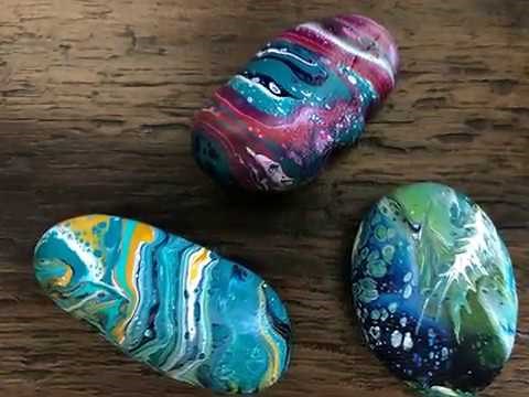 fluid paint art rocks