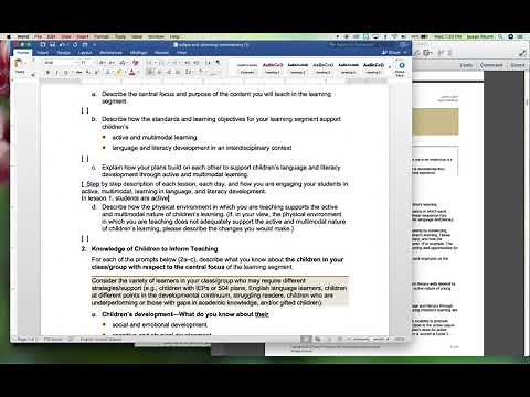 Task 1 Early Childhood edTPA URLP and Commentary Paper