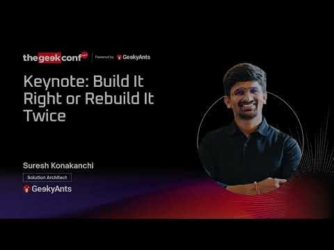 Keynote by Suresh Konakanchi at thegeekconf mini | GeekyAnts