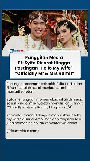 Panggilan Mesra Istri Hello My Wife, Momen Malam Pertama Syifa Hadju dan El Rumi Jadi Sorotan short