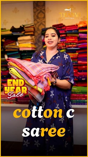 Year End Sale Cotton 100 C Saree Collections 💕| #thanviboutique #saree