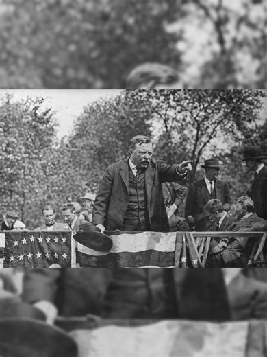 Roosevelt w 1912 roku. Człowiek, którego nie dało się zatrzymać. Strzał, chaos i moment, który przeszedł do historii 🇺🇸 Theodore Roosevelt pokazał wtedy, czym naprawdę jest charakter. To tylko fragment większej historii — więcej filmów o Roosevelcie już wkrótce. #historia #historytok #ciekawostkihistoryczne #historiaprawdziwa #Roosevelt #USA #1912 #zamach #politykahistorii