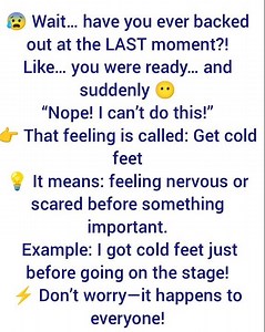 Get Cold Feet Meaning + Example | Speak English Confidently! #Shorts