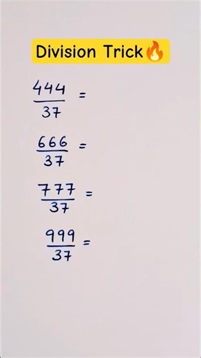 Divide Repeating Numbers by 37🔥 Instant Trick! #division #divisiontricks #vedicmaths #maths #exams
