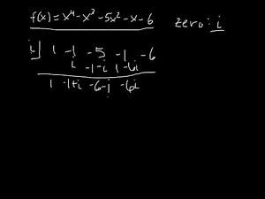 Synthetic Division w Imaginary Numbers