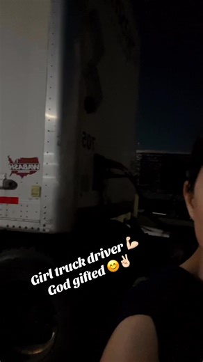 Empowered Girl Truck Driver Taking the Wheel
