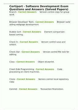 Certiport Software Development Exam Questions and Answers Solved Paperspdf