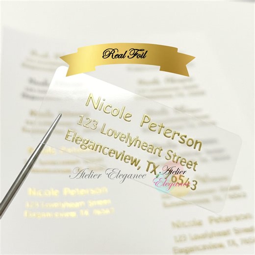 Foil Label, Custom Address Label, Any Name, Envelope Labels, Name Address Labels, Custom Label, Stickers, Customized, Wedding, Gold Foil, 7 - Etsy