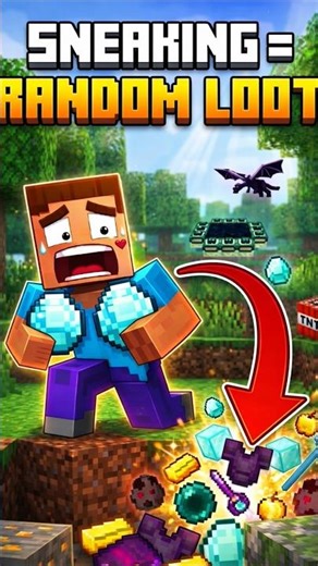 Minecraft But Sneaking Gives RANDOM Items 😱 #minecraft #minecraftshorts #shorts #gaming