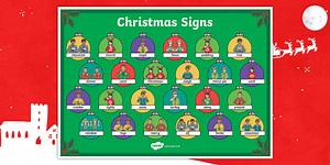 BSL Christmas Signs Large Display Poster