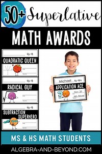 50 Middle and High School Math Awards for Students - Algebra and Beyond