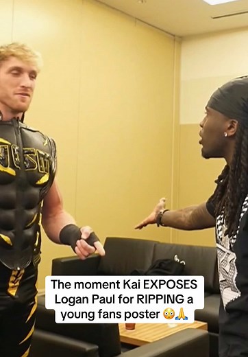 The moment Kai EXPOSES Logan Paul for RIPPING a young fans poster 😳🙏 #kaicenat #loganpaul