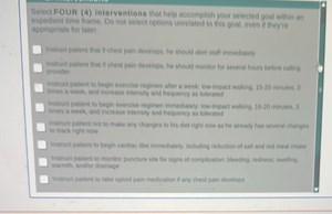 Select FOUR (4) interventions that help accomplish your selecte... | Filo