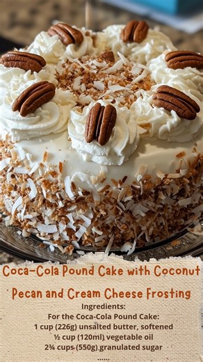 Coca-Cola Pound Cake with Coconut Pecan and Cream Cheese Frosting | Cakecrafted Recipes