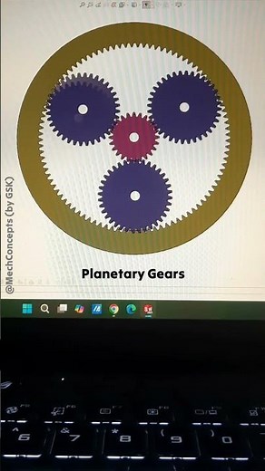 Planetary Gear Mechanism | Basic Motion Animation (Epicyclic Gear System)