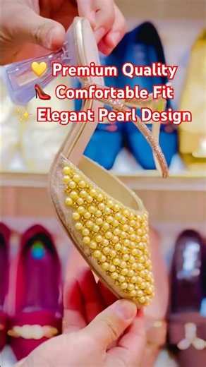 ✨ Elegant Golden Pearl Heels for Women | New Stylish Party Shoes 2025 👠