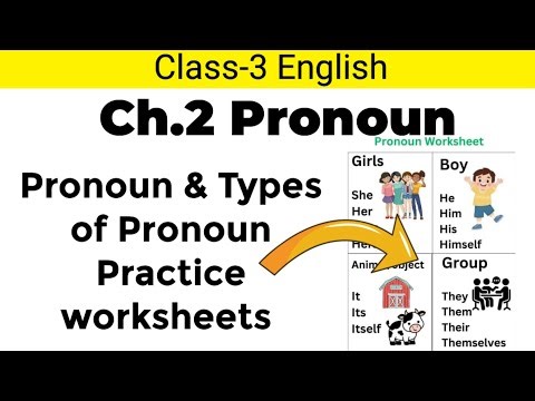 ENGLISH GRAMMAR CLASS-3 PRONOUN||Pronoun & their types with Practice Sheets| #englishgrammar #class