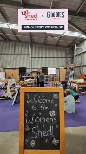 Women's Shed Canberra on Instagram: "Final Upholstery Workshop of 2025 DONE — and wow, what a ride! 😂🪑 At @goodiesjunctionact last weekend, our multigenerational crew put their muscles (and patience!) to the test with foam wrestling, fabric finessing, and the ever‑mysterious “nip and tuck” technique. Ending the year with creativity, courage, and community connection sets the perfect tone for the 2026 mission for our social enterprise. Workshops like these remind us why we do what we do: 🌸 Emp