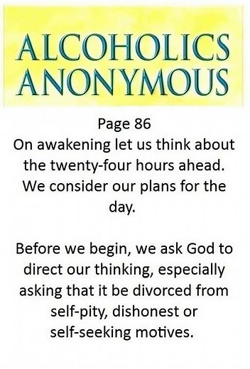 ON AWAKENING --- AA page 86