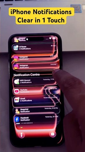 🔥IPHONE NOTIFICATIONS CLEAR📱✨ #short #ios27