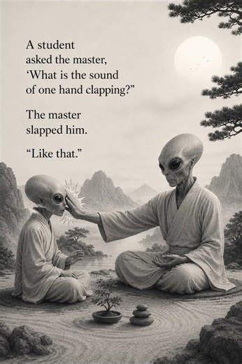 Ancient alien Zen wisdom hits different 👽☯️😂