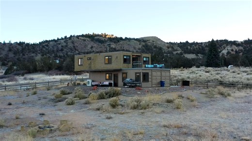 Inside a modern two-story container home
