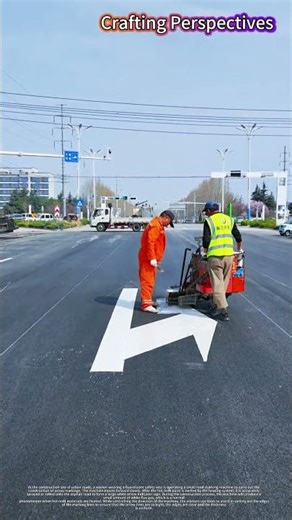 Satisfying Road Arrow Painting with Professional Marking Machine!