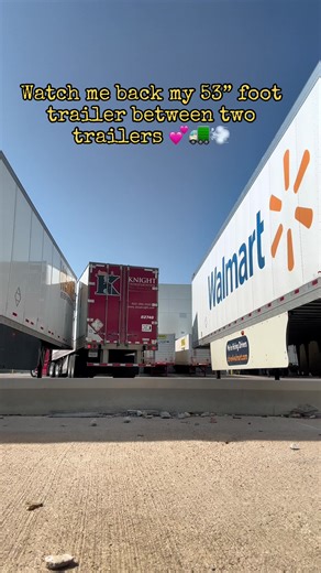 Backing between two trailers 🥳💪🏽 #fyp #foryoupage #trucking #backingsemi #53foottrailer #dryvan #ladytrucker #womanintrucking #otrlife #cdllife #bigrigbeauty #femaletrucker #truckher #enjoylife #truckinglife