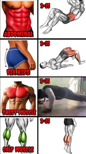 4 Body Parts, 1 Workout Chest + Abs + Calf + Hip Fix Transformation 🔥#ChestWorkout #abs #HipFix #Gym