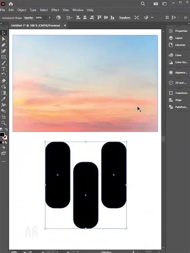 how to create a clipping mask have multiple shapes in illustrator #shortvideo