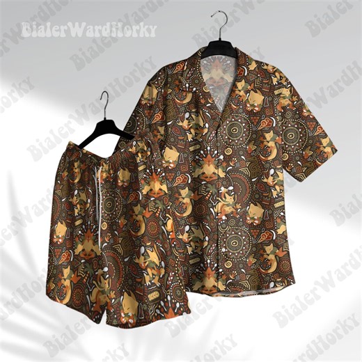 Abra Evolution Hawaiian Shirt Psychic Fox Anime Vacation Outfit for Fans - Etsy