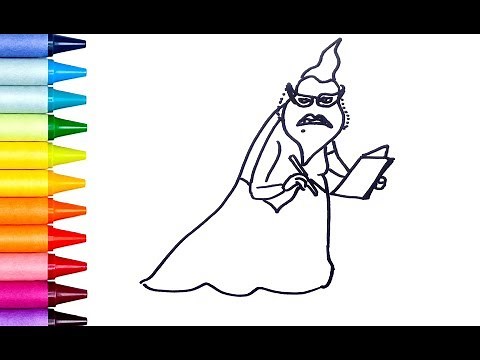 How to draw Roz from Monsters, Inc. with crayons