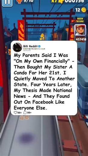 73K views · 874 reactions | My Parents Said I Was On My Own Financially Then Bought My Sister A Cond #redditstories #shareyourstory #redditcommunity #realpeoplerealstories #reddittales #redditadventures #redditinsights #redditexperiences | Best Reddit Debates | Facebook