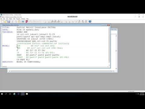 Mplus CFA Partial Metric Invariance (Factor)